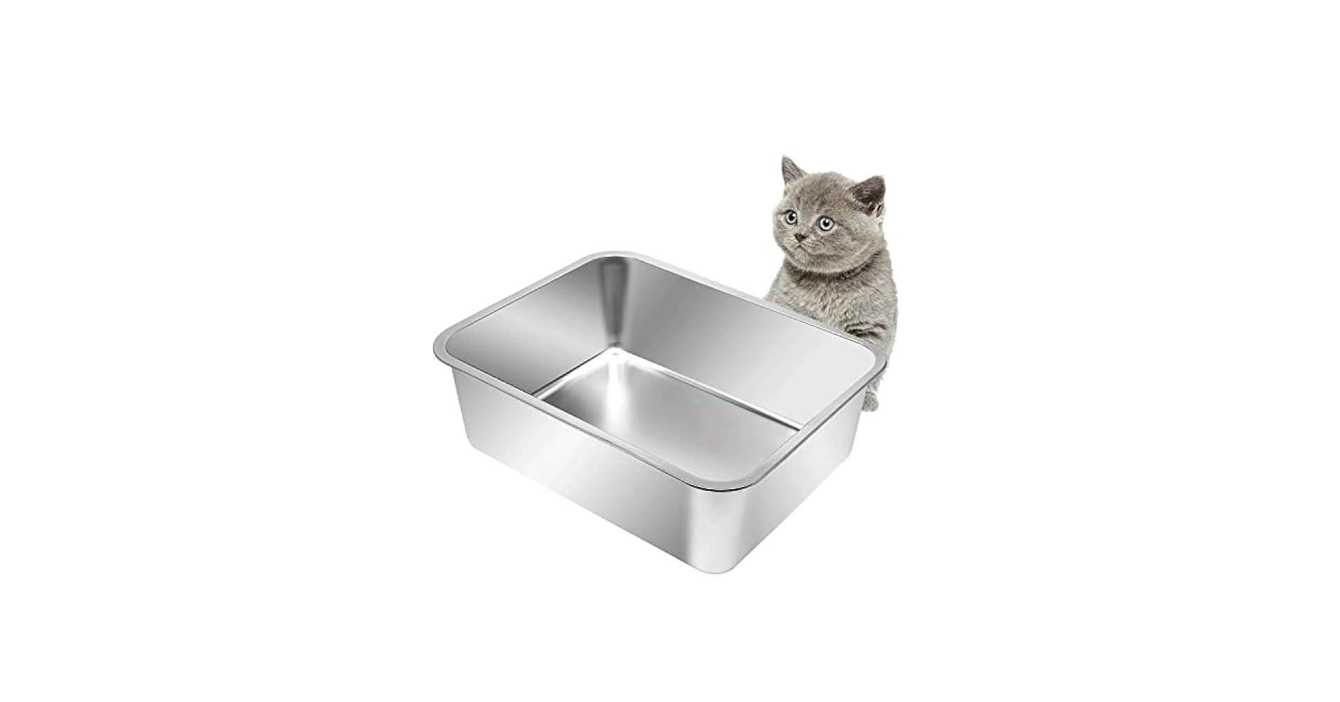 from cat st　10冊 Amazon.com : Kichwit Stainless Steel Cat Litter Box, Metal